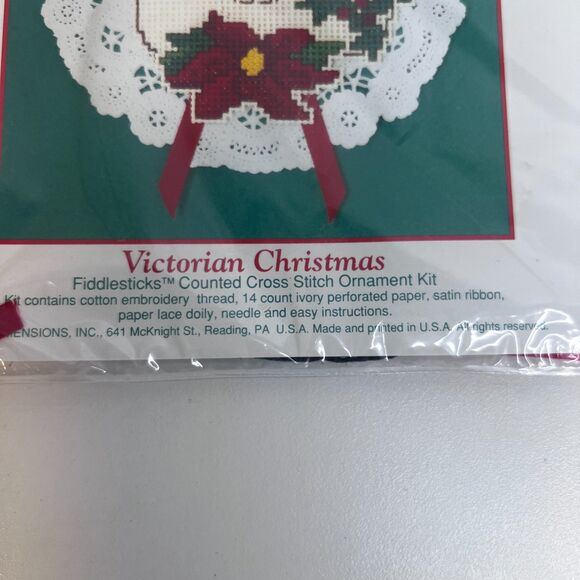 Cross Stitch Ornament Kit NEW Current #16186-2 Victorian Christmas VTG Holiday - Picture 2 of 5